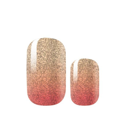 Two gradient nail designs on a white background